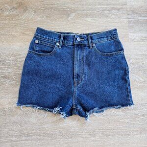 Everlane The Way-High Denim Shorts High-Rise Washed Midnight Size 26 98% Cotton